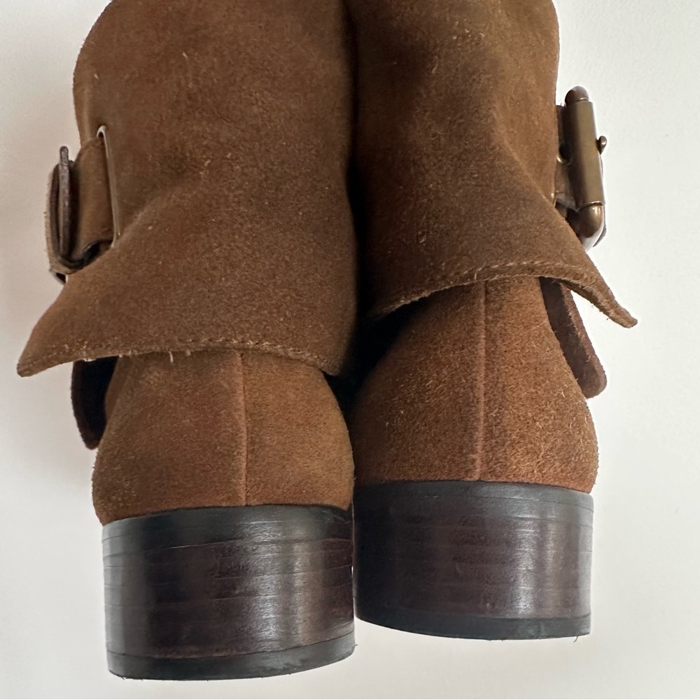 Coach Poppy limited edition short moto suede brown boots size 9 - Picture 5 of 6